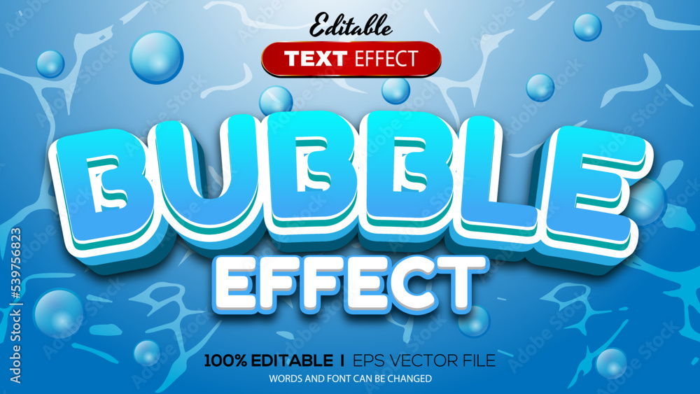 Poster 3D bubble text effect - Editable text effect