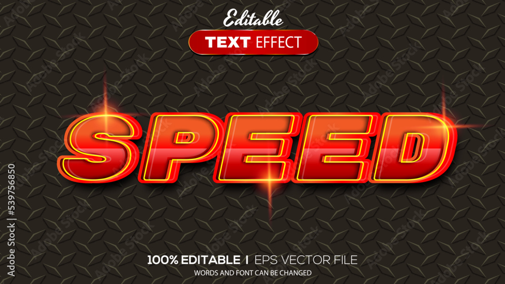 Fototapete 3d speed text effect - editable text effect