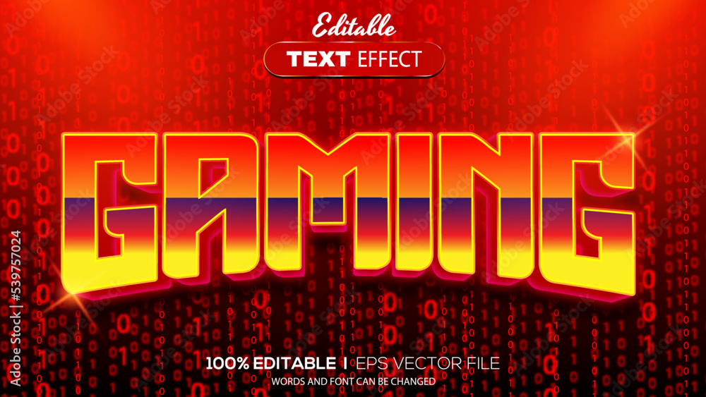 Poster 3d gaming text effect - editable text effect