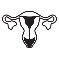 Female reproductive organ icon. Reproductive system anatomy Vector illustration.