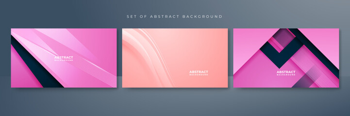 Set of abstract soft pink background. Vector abstract graphic design banner pattern presentation background web template.