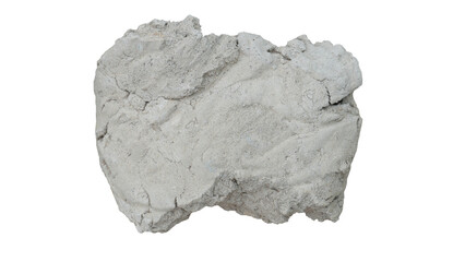 Object background of solid cement clumps together. On isolated white background with clipping path.