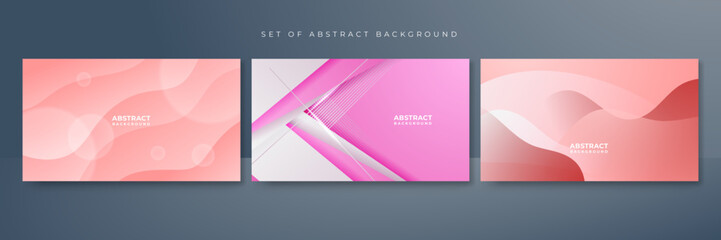 Set of abstract soft pink background. Vector abstract graphic design banner pattern presentation background web template.