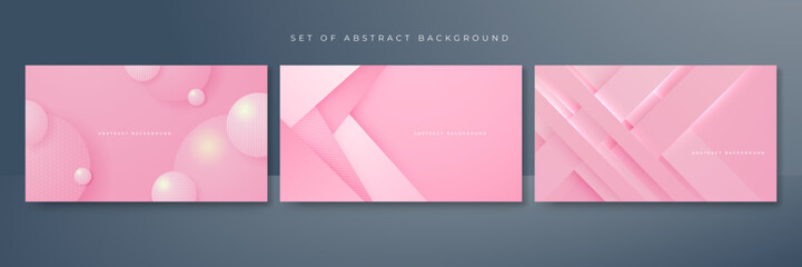 Set of abstract soft pink background
