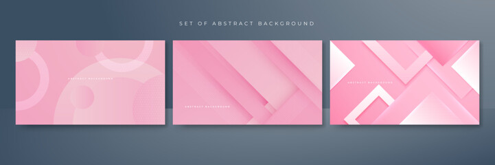 Set of abstract soft pink background