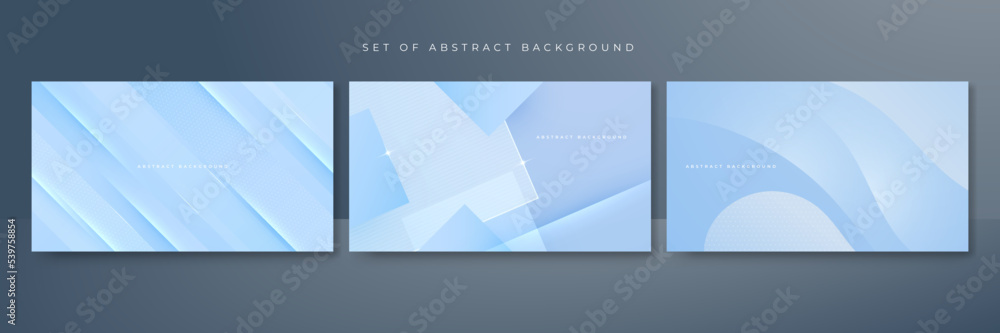 Poster set of light blue abstract background. vector abstract graphic design banner pattern presentation ba