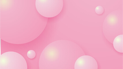 Abstract soft pink background with bubble bokeh and circle