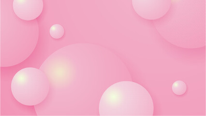 Abstract soft pink background with bubble bokeh and circle
