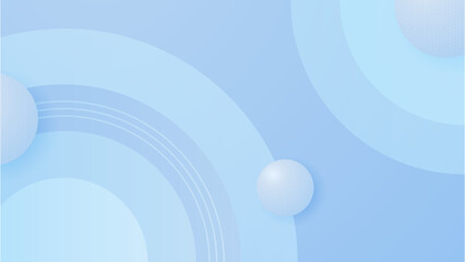 Abstract light blue and white gradient minimal background with circle and sphere. Modern trendy fresh color for presentation design, flyer, social media cover, web banner, tech banner