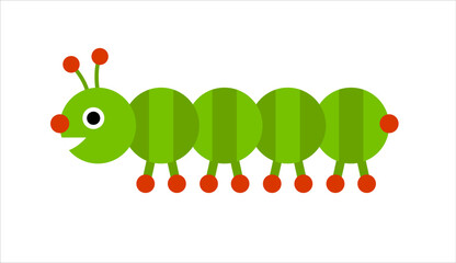 simple worm illustration. 2D flat isolated vectorial.