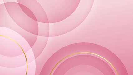 Abstract pink minimal background with geometric shape, light, stripe, wave, curve, triangle, and circle. Valentine's day concept background. Vector illustration.