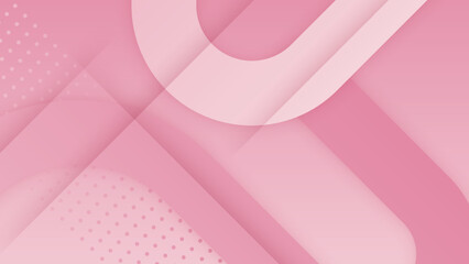 Abstract pink minimal background with geometric shape, light, stripe, wave, curve, triangle, and circle. Valentine's day concept background. Vector illustration.