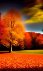Fototapeta premium Photo of an autumn forest. The season of the year. Autumn mood.