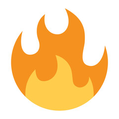 Fire vector emoji sign design. Isolated flame hot icon symbol. 