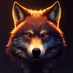 Realistic wolf head illustration