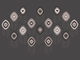 Peacock feathers abstract vector in chocolate color palette