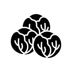 Brussels sprouts isolated vector glyph icon