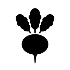 Turnip isolated vector glyph icon. Vegetable sign