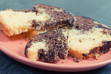 Fresh baked yeast dough with cocoa for different festive occasions. Delicious dessert