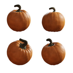 Set of pumpkin isolated on transparent background, png