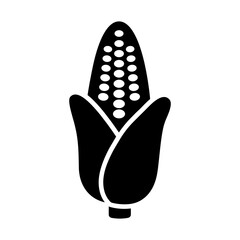 Corncob isolated vector glyph icon. Vegetable sign