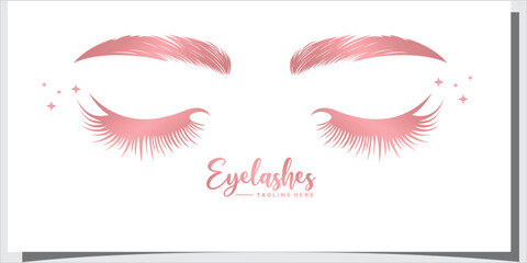eyelash logo with creative modern style Premium Vector