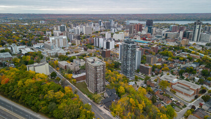 Aerial view of downtown Hamilton Ontario