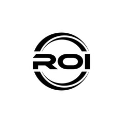 ROI letter logo design with white background in illustrator, vector logo modern alphabet font overlap style. calligraphy designs for logo, Poster, Invitation, etc.