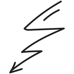 Zigzag arrow hand-drawn style symbol
