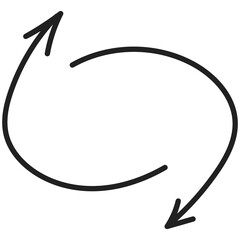 Decorative update arrows hand-drawn style symbol