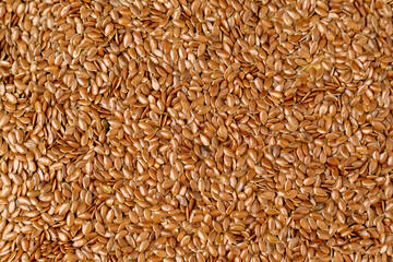 Flax seeds close-up, organic food. Flax seed, background. Texture