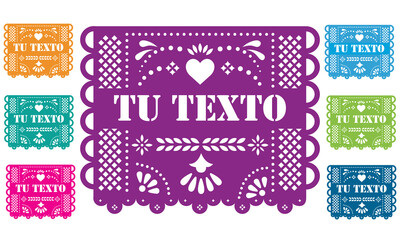 Papel picado mexicano para el d&iacute;a de muertos tradici&oacute;n donde se espera a los muertos cada 2 de noviembre