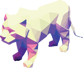 Isometric 3d vector illustration of lion isolated on white background.