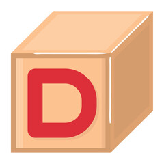alphabet cube toy icon