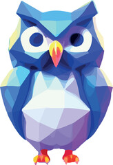 Isometric 3d vector illustration of owl isolated on white background.
