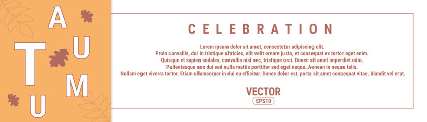 Autumn Background Layout Decorates With Leaves For Sale Shopping or Promo Poster and Leaflet Frame or Web Banner. Vector illustration template. Eps10 Vector