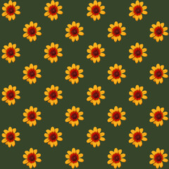 seamless pattern with yellow flowers