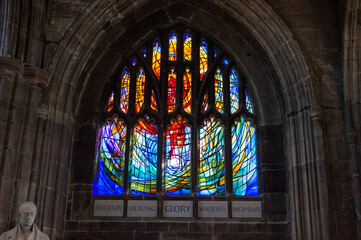 stained glass window in the cathedral