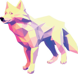 Isometric 3d vector illustration of wolf isolated on white background.