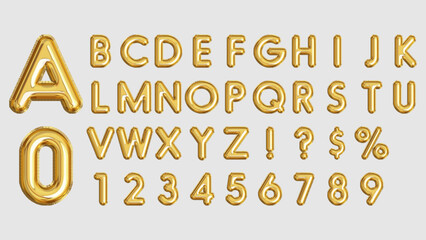 Golden balloon letters and numbers
 - obrazy, fototapety, plakaty
