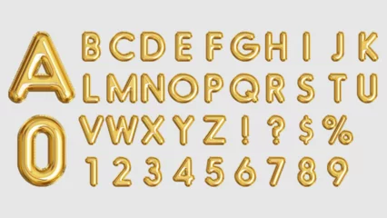 Fotobehang Golden balloon letters and numbers  © xiaolinshiart