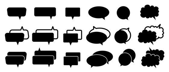 Message bubbles icons set. Chat design. Table of messages. Talk bubbles. Stock Vector