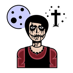 Murder House Character Vector Icon Design, Halloween costume Symbol, Holiday Celebrations Face Mask Sign, Scary Monster characters Stock, macabre illustration, male serial killer Concept