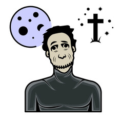 Stitched Silence Vector Icon Design, Halloween costume Symbol, Holiday Celebrations Face Mask Sign, Scary Monster characters Stock illustration, Sewn Mouth Posters Concept