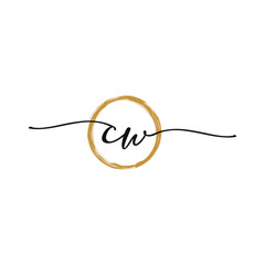 Letter C W Initial Beauty Logo Template
