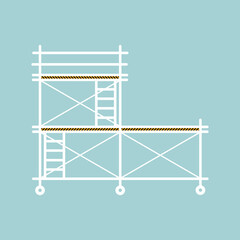 Obraz premium Scaffolding construction flat line icon vector.