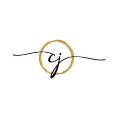 Letter C J Initial Beauty Logo Template
