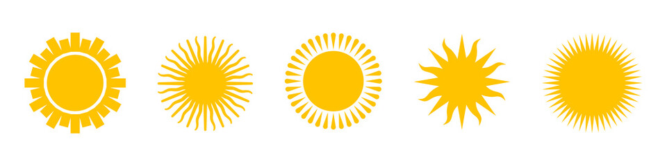 Sun icon set vector illustration
