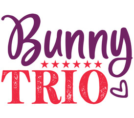 Bunny trio, Easter SVG Design, Easter Cut File, Easter SVG, Easter T-Shirt Design, Easter Design, Easter Bundle, Easter Bunny SVG, Easter Egg SVG