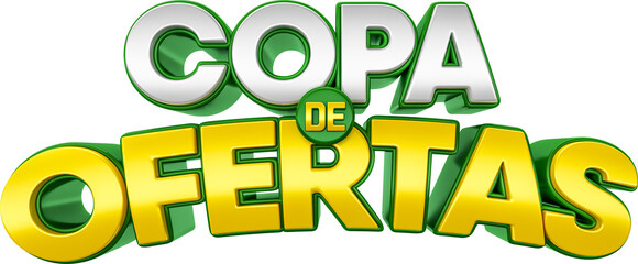 Label Offer Cup in brazilian portuguese 3d render